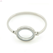 Plain silver jewelry 7"-8" inch stainless steel locket bracelet&bangle, classic cuff bangle